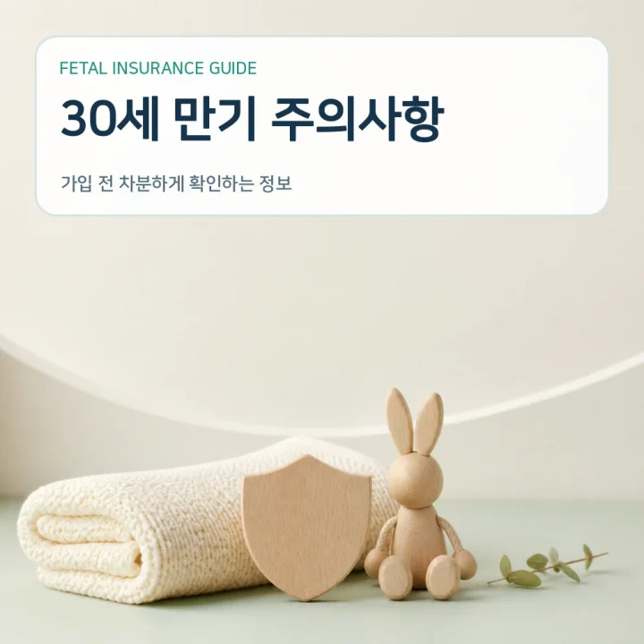태아보험 30세 만기 주의사항
