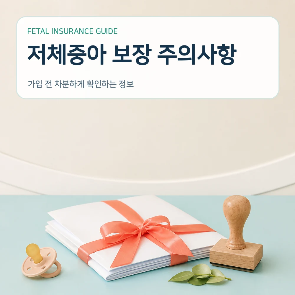 태아보험 저체중아 보장 주의사항